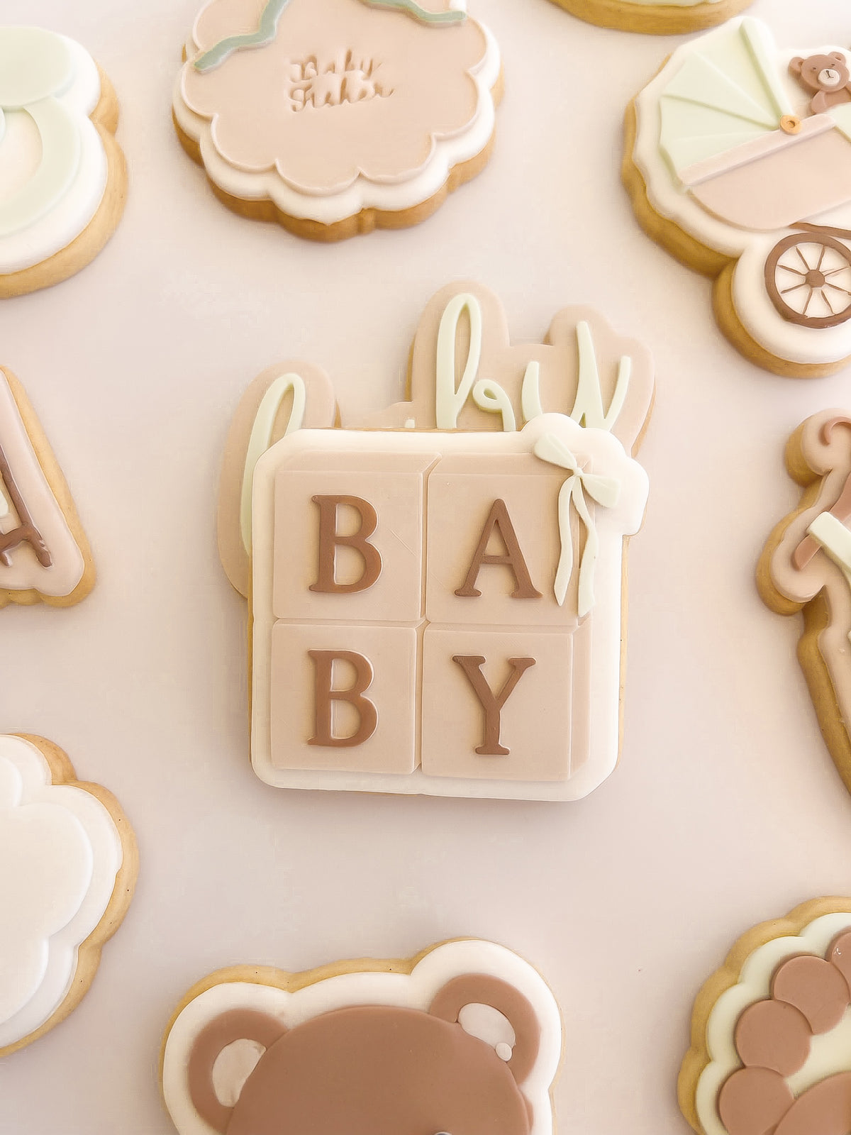 Baby blocks with bow - Debosser and Cutter