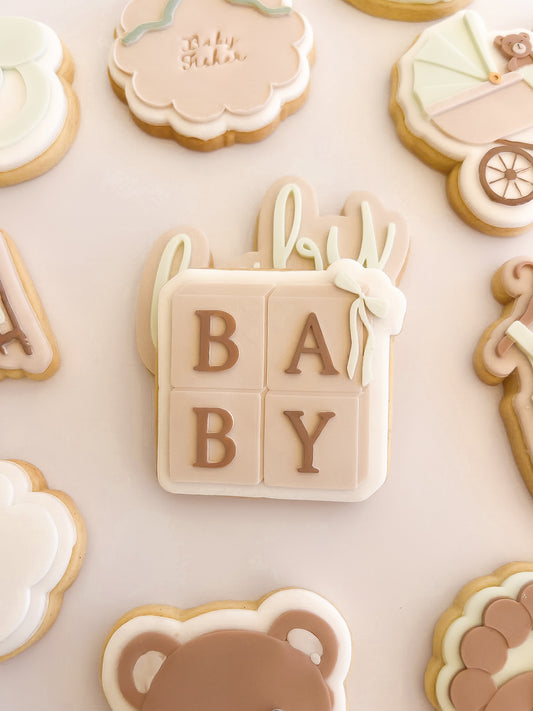 Baby blocks with bow - Debosser and Cutter