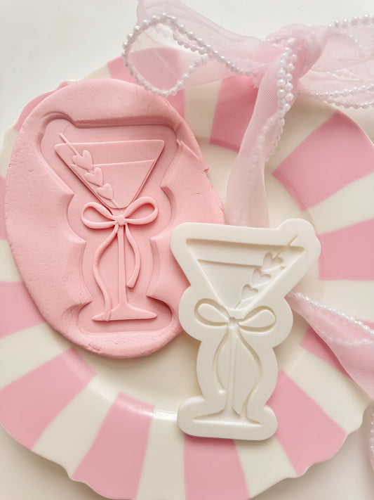Heart Martini with bow- Debosser and Cutter