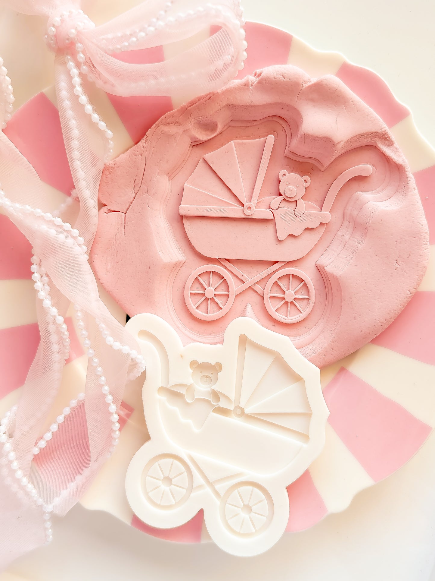 Pram with Teddy - Debosser and Cutter