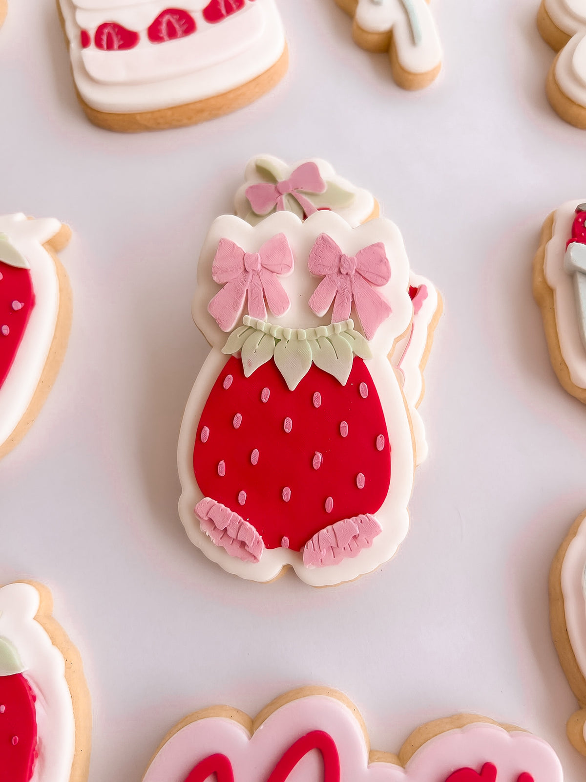 Strawberry Bow Onesie - Debosser and Cutter