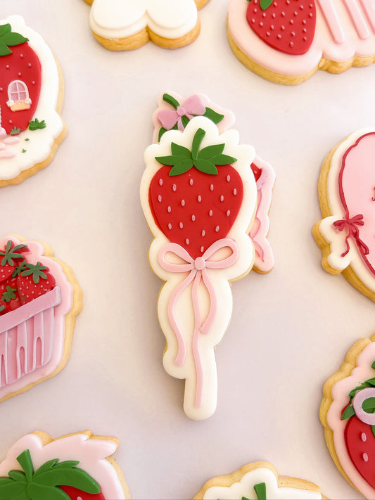 Strawberry balloon with bow - Debosser and Cutter